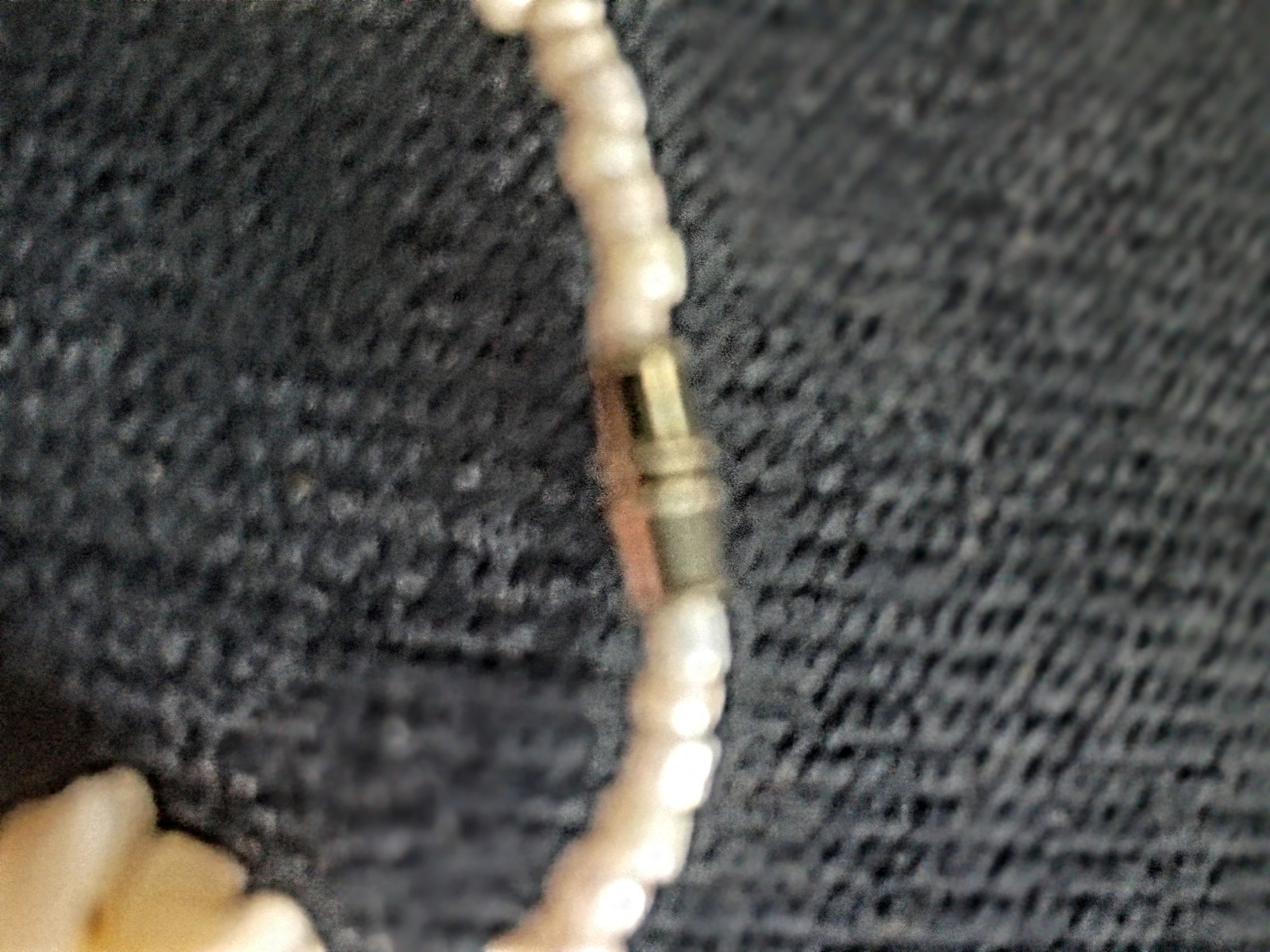 Pink & White Natural Shell Chip Beaded Necklace Strand, Barrel Clasp