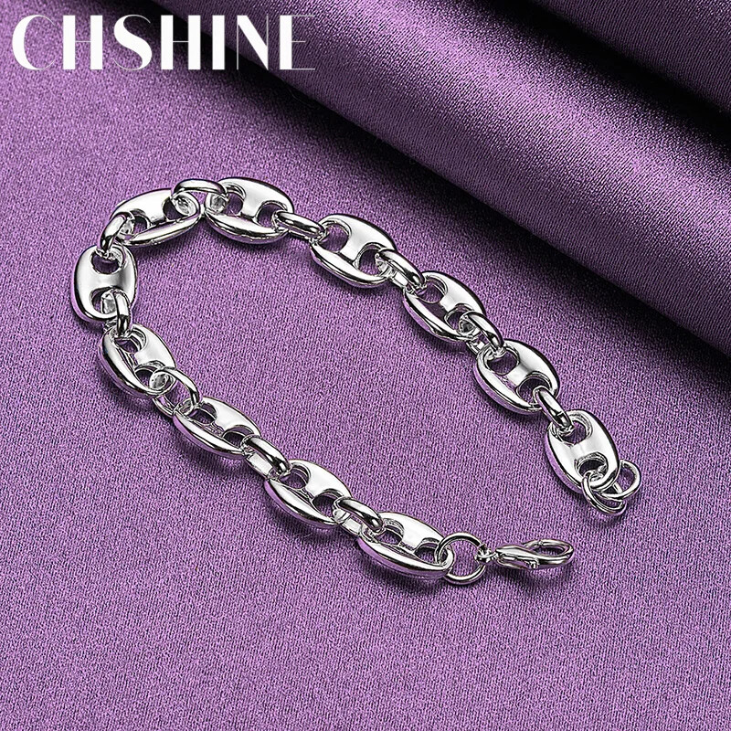 CHSHINE 925 Sterling Silver Pig Nose Chain Bracelet For Women Charm Jewelry