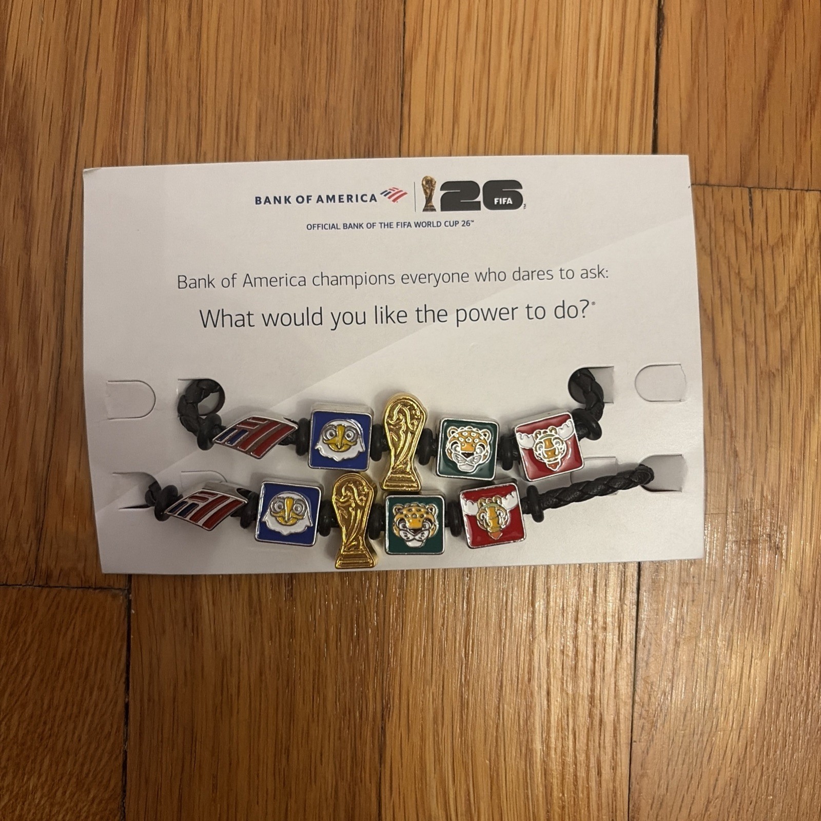 2026 FIFA World Cup Charm Bank of America Bracelet SET OF 2! SIZE S & SIZE L