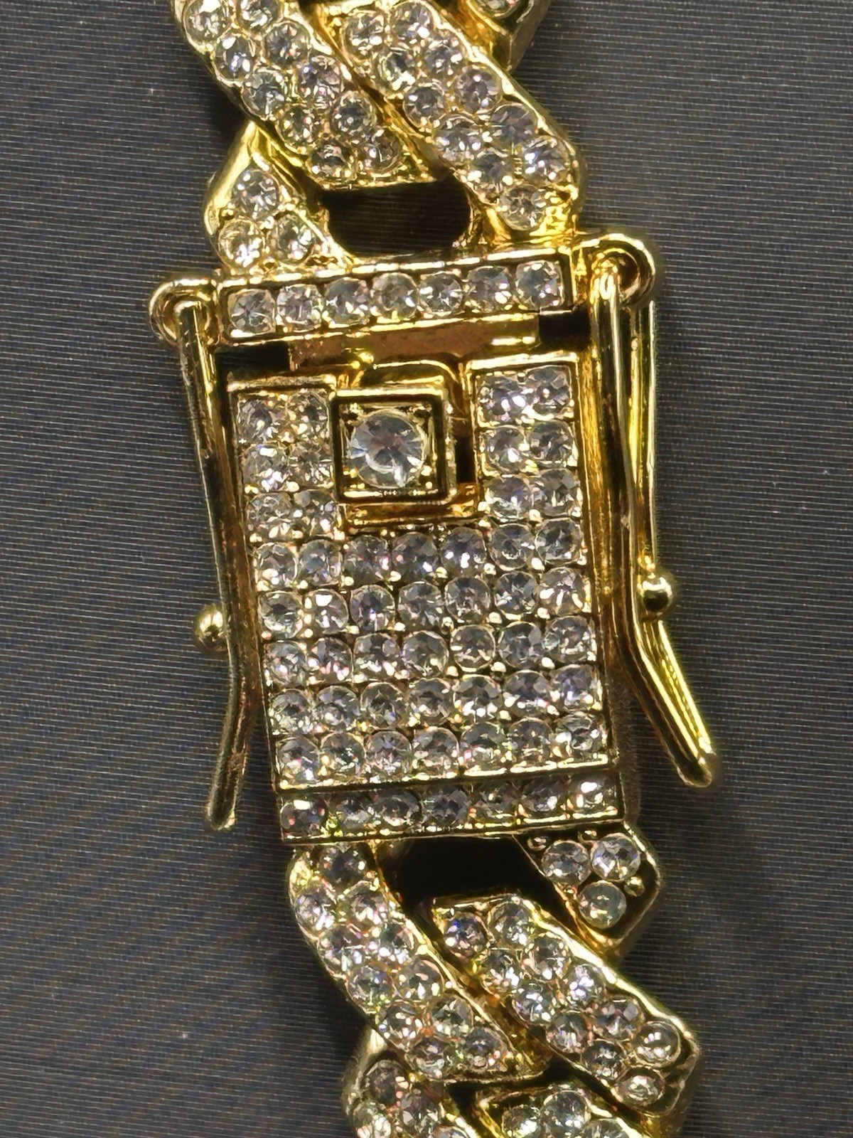 Hip Hop Iced Out Cuban Link Chain Gold Tone Necklace Or Bracelet