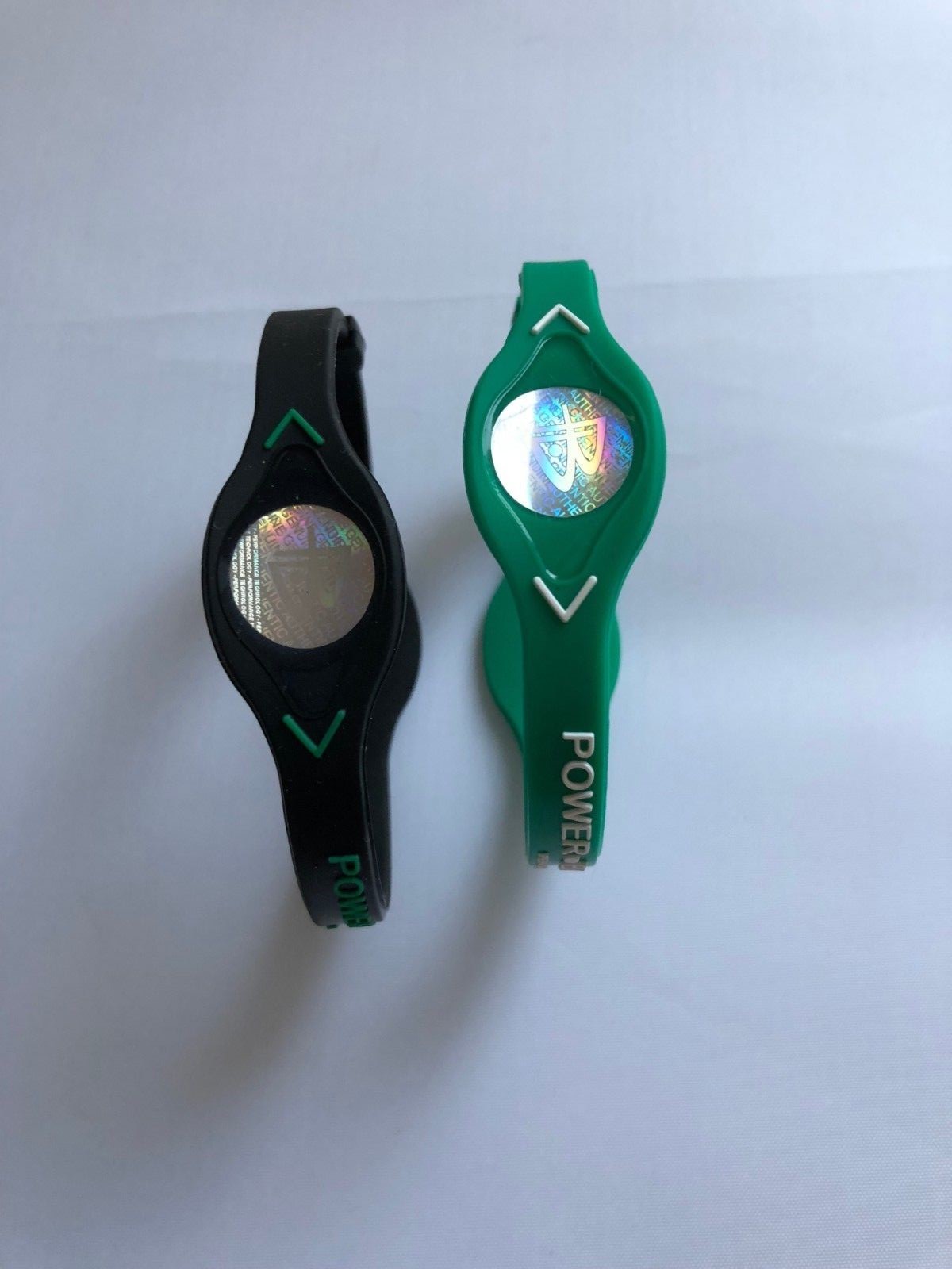 2 PCS BLACK & GREEN Power Balance Energy Health Band Bracelet XS,S,M,L,XL
