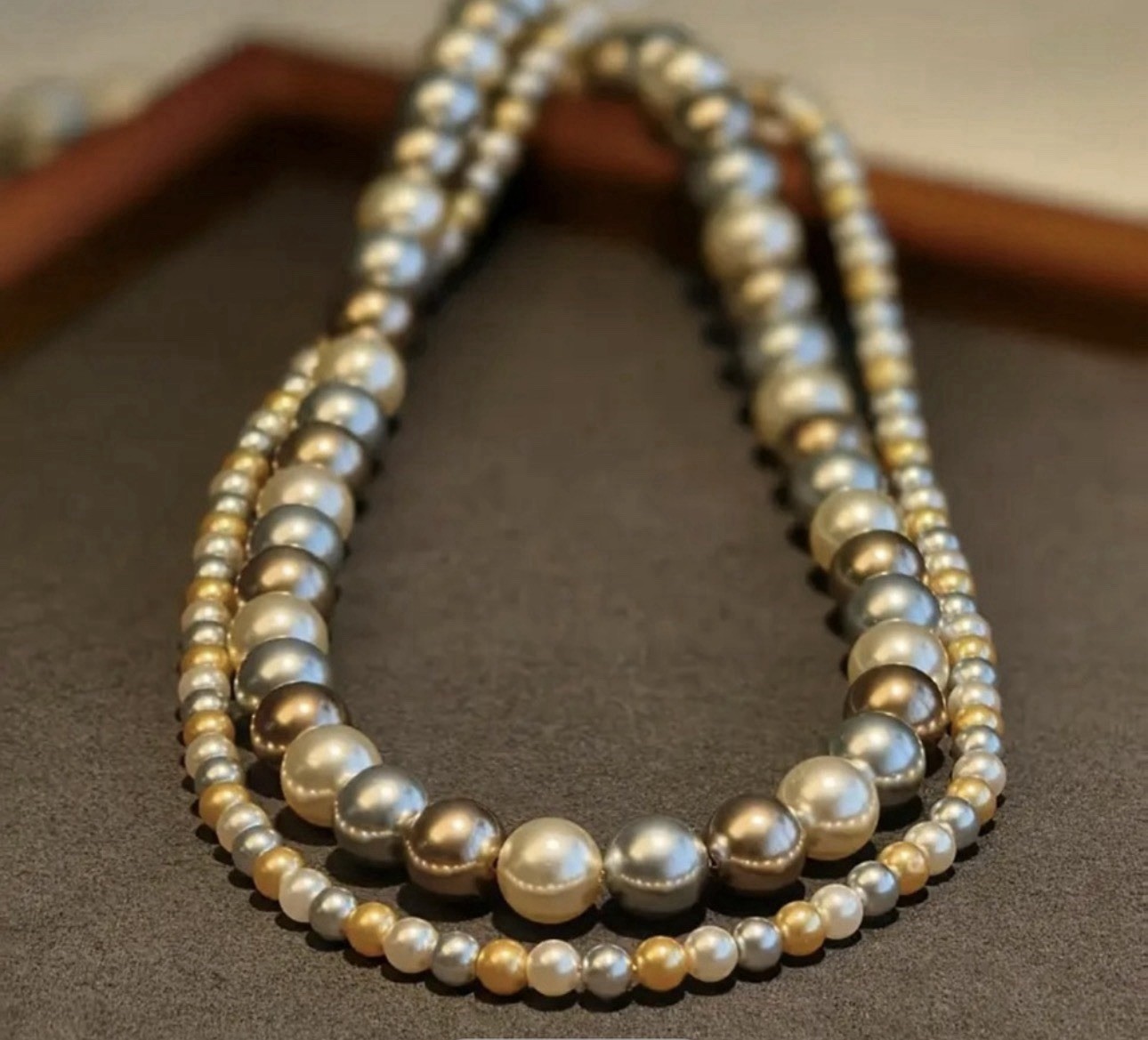 Multicolor Imitation Pearl Beaded Layered Choker Necklace 17.7in XL801