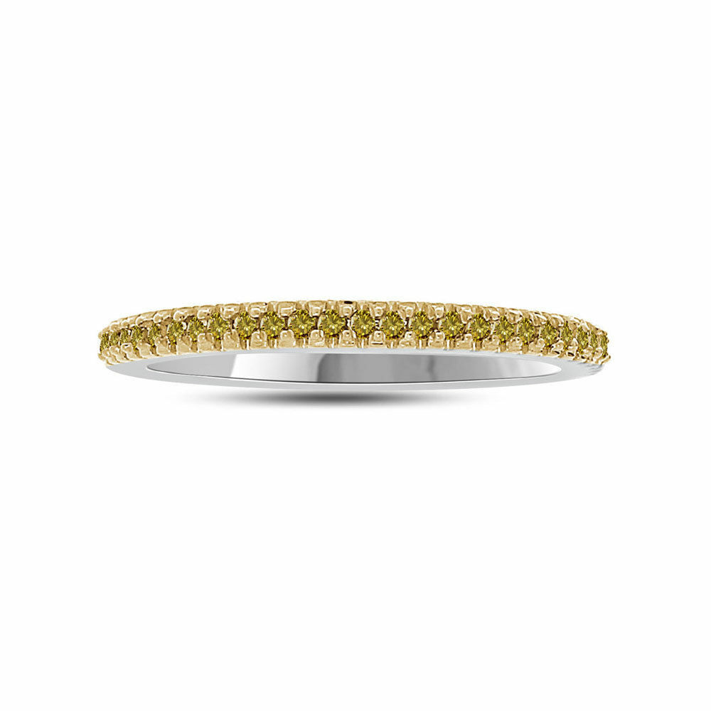 0.15ct Yellow Diamond Stackable Anniversary Ring Sterling 925