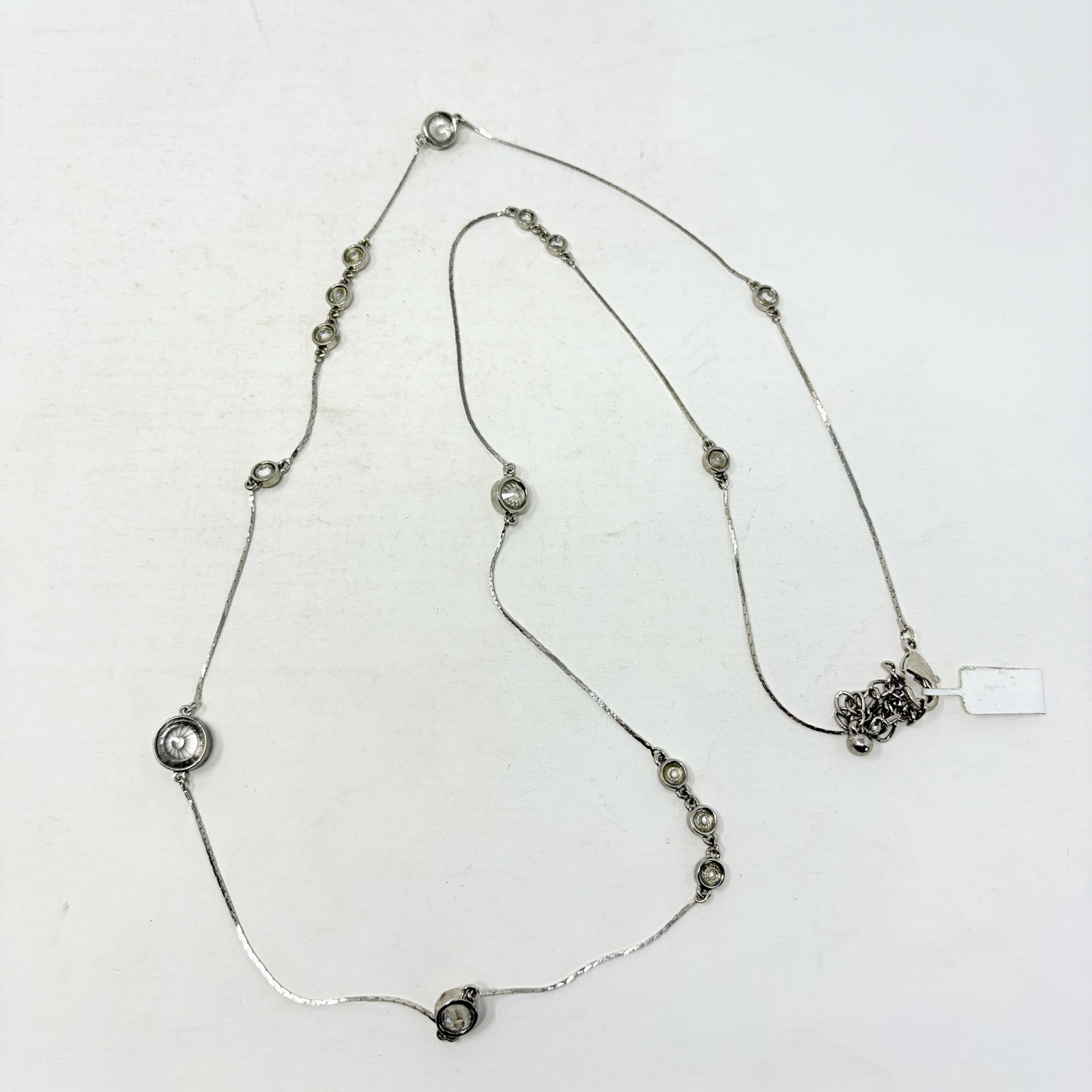 Shop LC Austrian Crystal/Glass Stainless Steel Station Necklace 40-44 in 5333