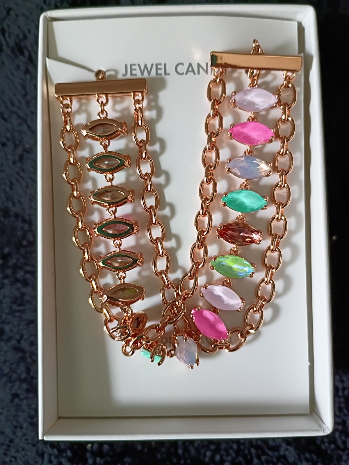 Bomb Party Retro Jewel Candy “The Lennon” RBP7388 Peach Honeydew on Rose Gold