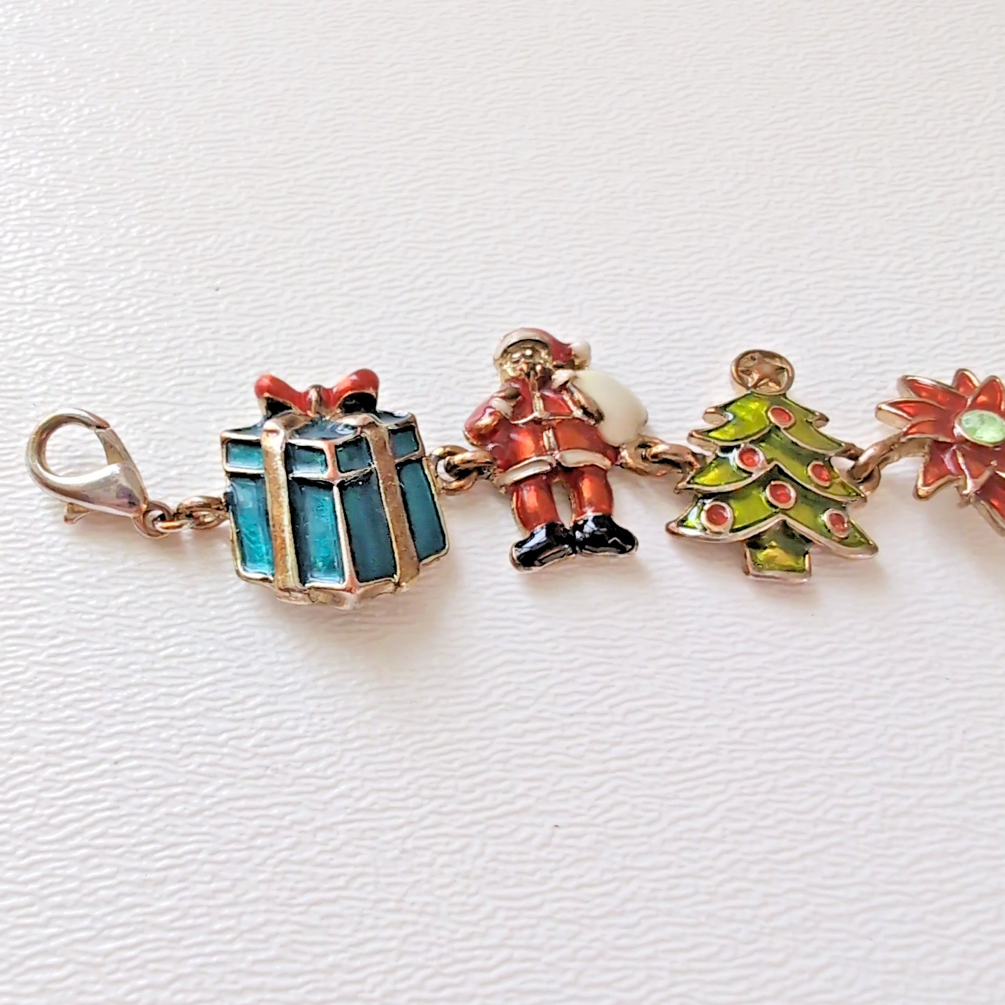 Christopher Radko Charm Bracelet 11 Charms Tree Holley Wreath Snowman Holiday