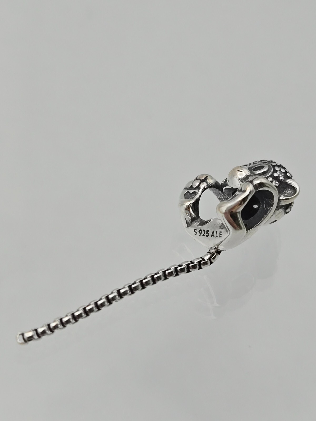 Authentic Pandora Sparkling Monkey long Tale moment Silver Charm