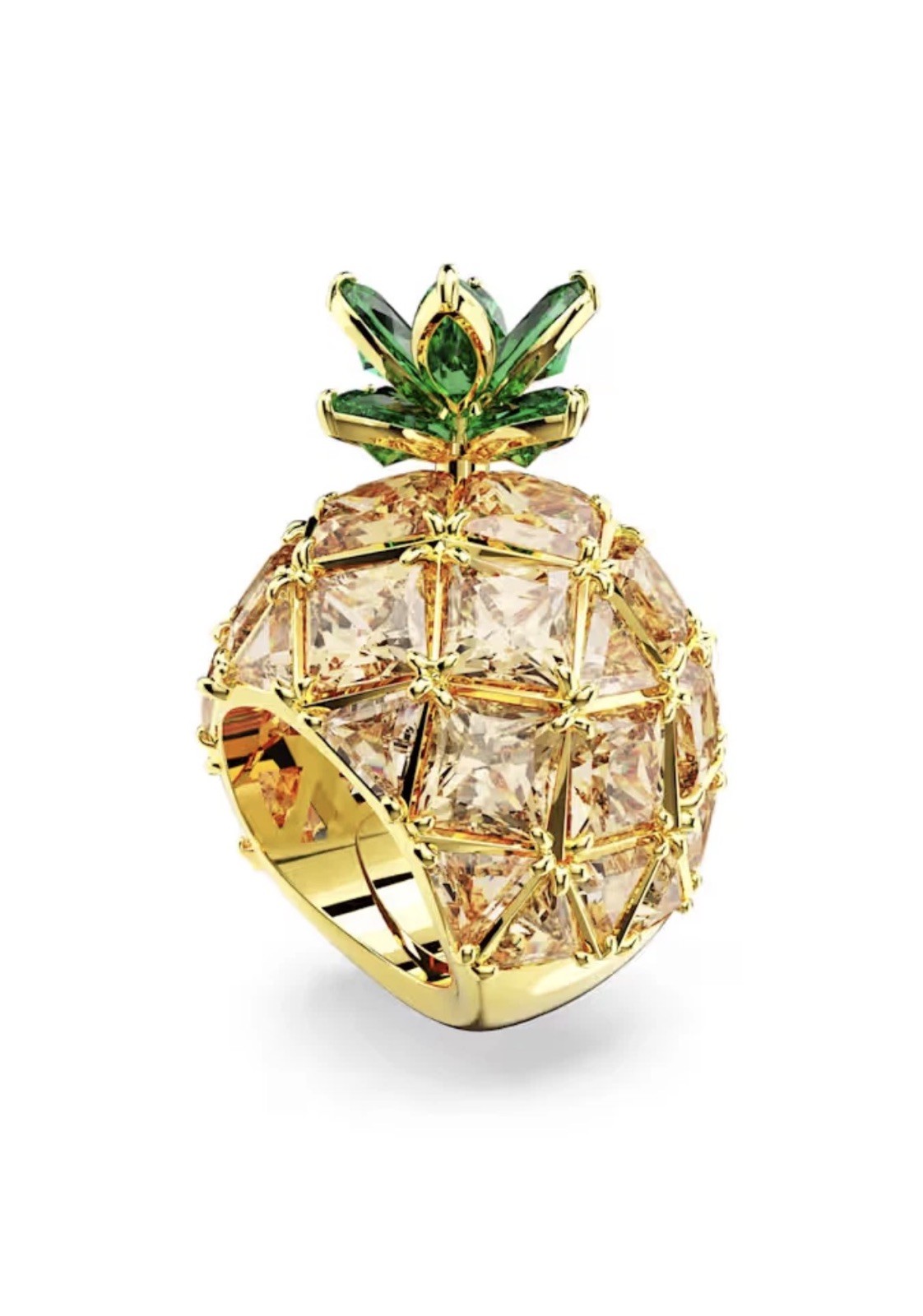 Swarovski Idyllia cocktail ring Pineapple, Multicoloured Gold-tone plated new💕