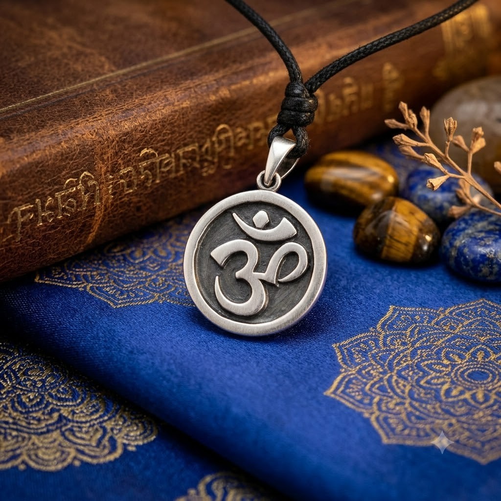 Fashionable Om Ohm 92.5 Sterling Silver Charm Necklace Pendent Jewelry