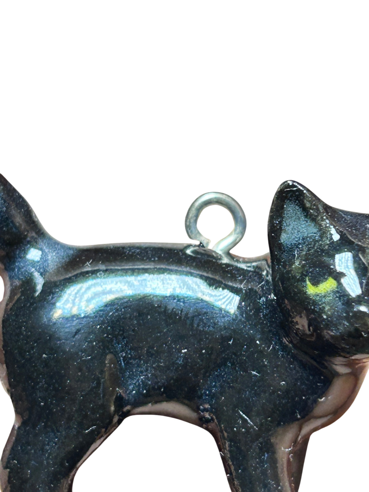 Little Critterz Jewelry – Black Cat Necklace – Pendant Porcelain Jewelry Vintage