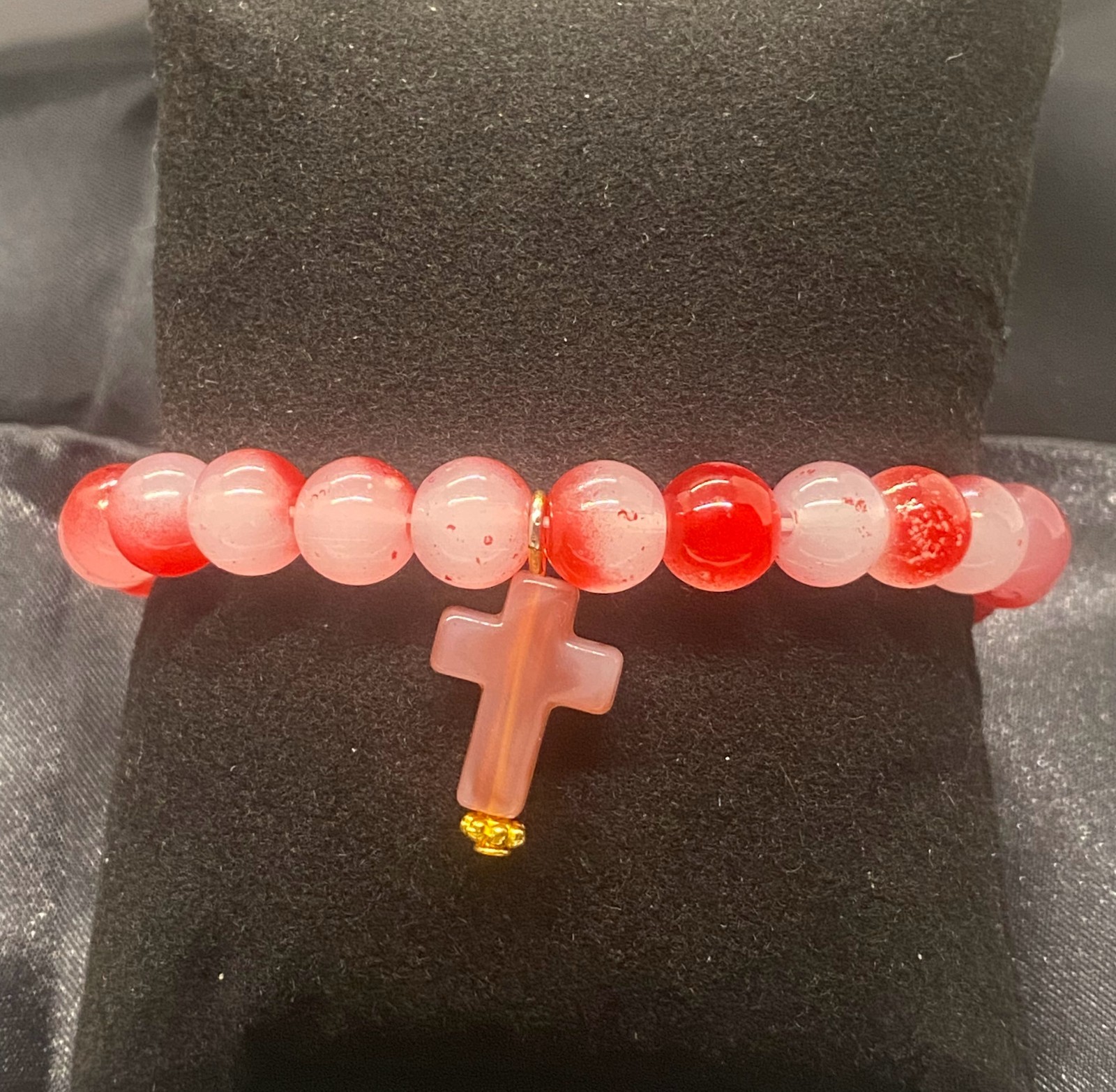 Handmade Beaded Cross Bracelet
