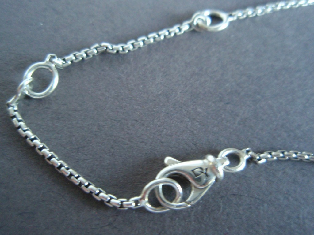 David Yurman Sterling Silver 925 Petite Chatelaine Prasiolite & Diamond Necklace