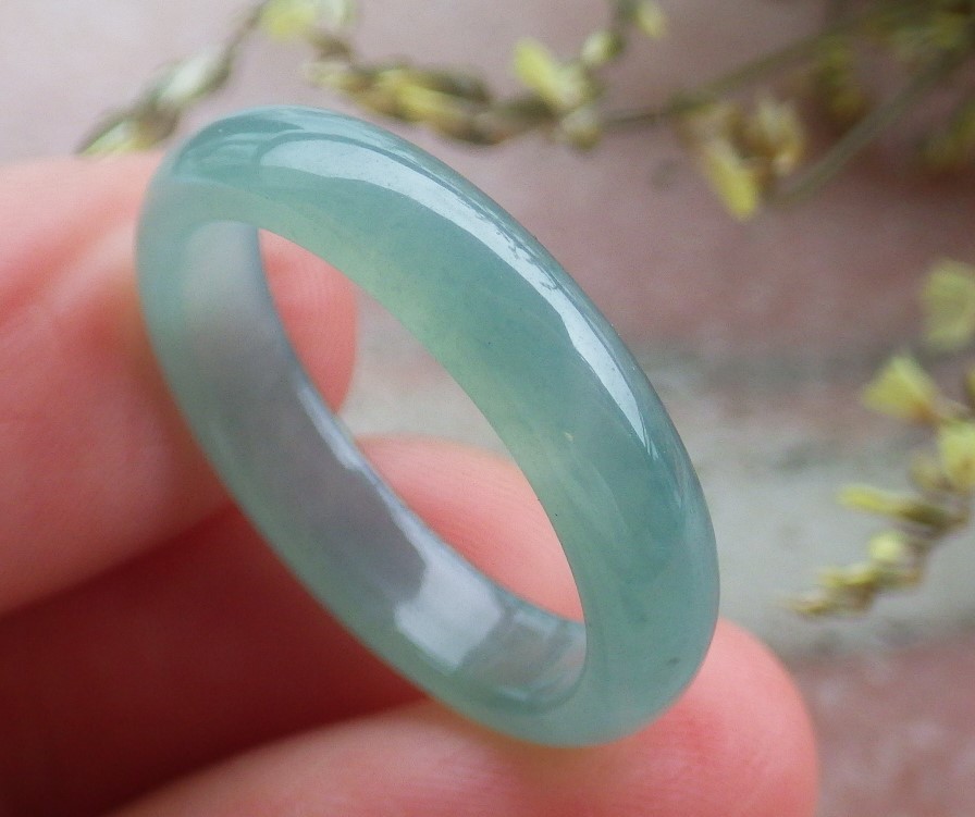 Video Certified Green Burma Natural A Jadeite Jade Circle Ring NO. 8 戒指 # 413365