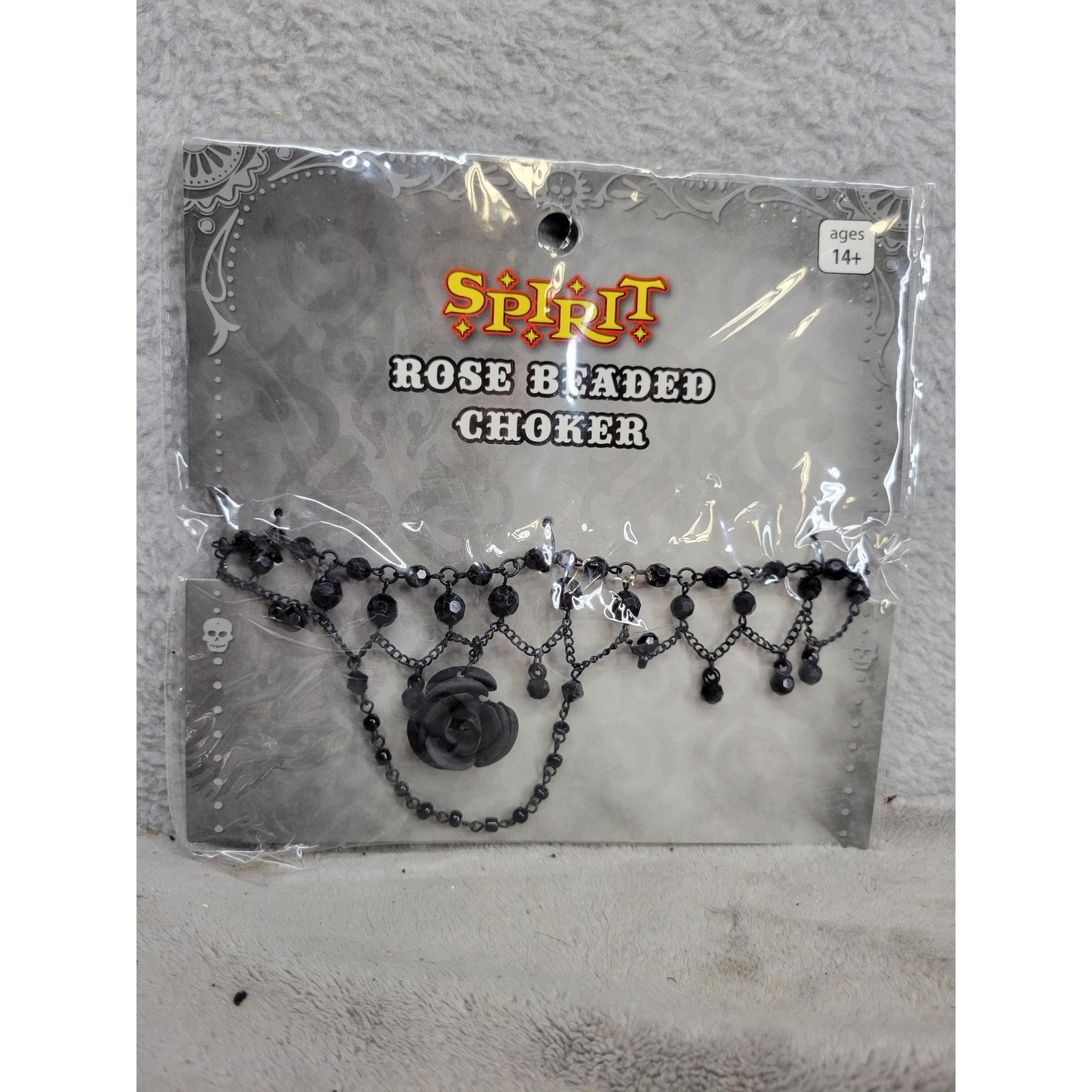 Spirit Halloween Rose Beaded Choker Black Necklace Costume Accessory Ages 14+