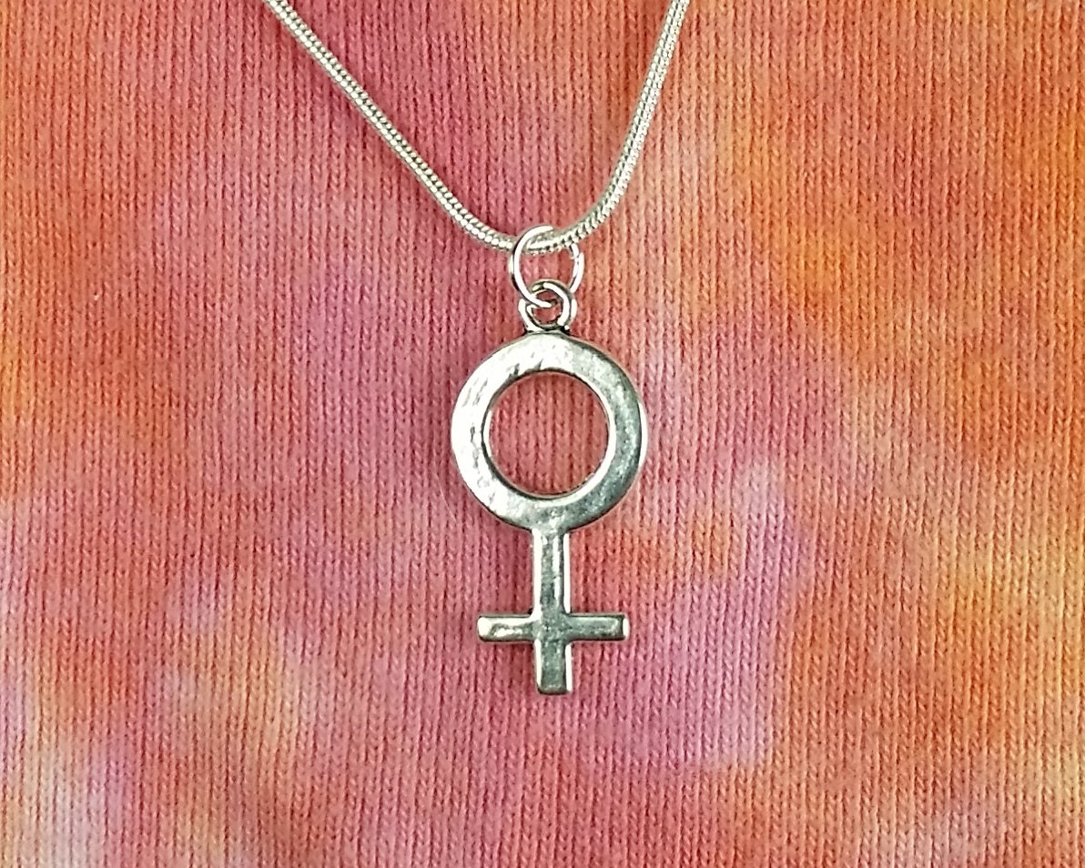 Female Gender Necklace, Venus Symbol Womens Rights Charm Pendant 16-36″ nb
