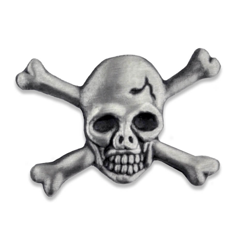 PinMart’s Small Skull and Cross Bones Halloween Biker Lapel Pin