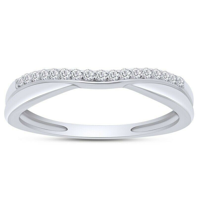 0.15Ct Simulated Diamond Twist Contour Wedding Anniversary Band 14K Gold Plated