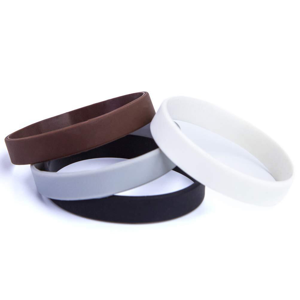 48pcs Rubber Bracelets Bulk Silicone Wristbands for Party Favors, Events