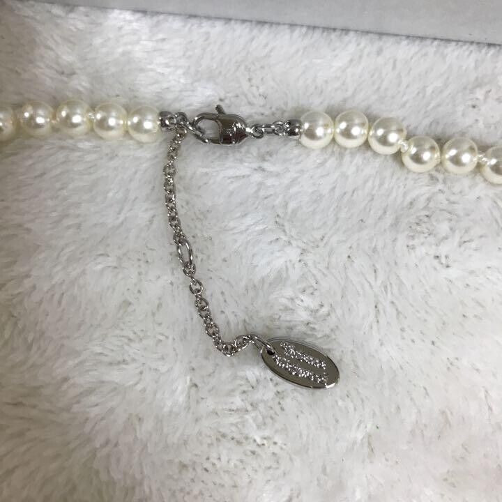 Vivienne Westwood Orb Necklace Choker White 1 Row Pearl Silver Outlet authentic