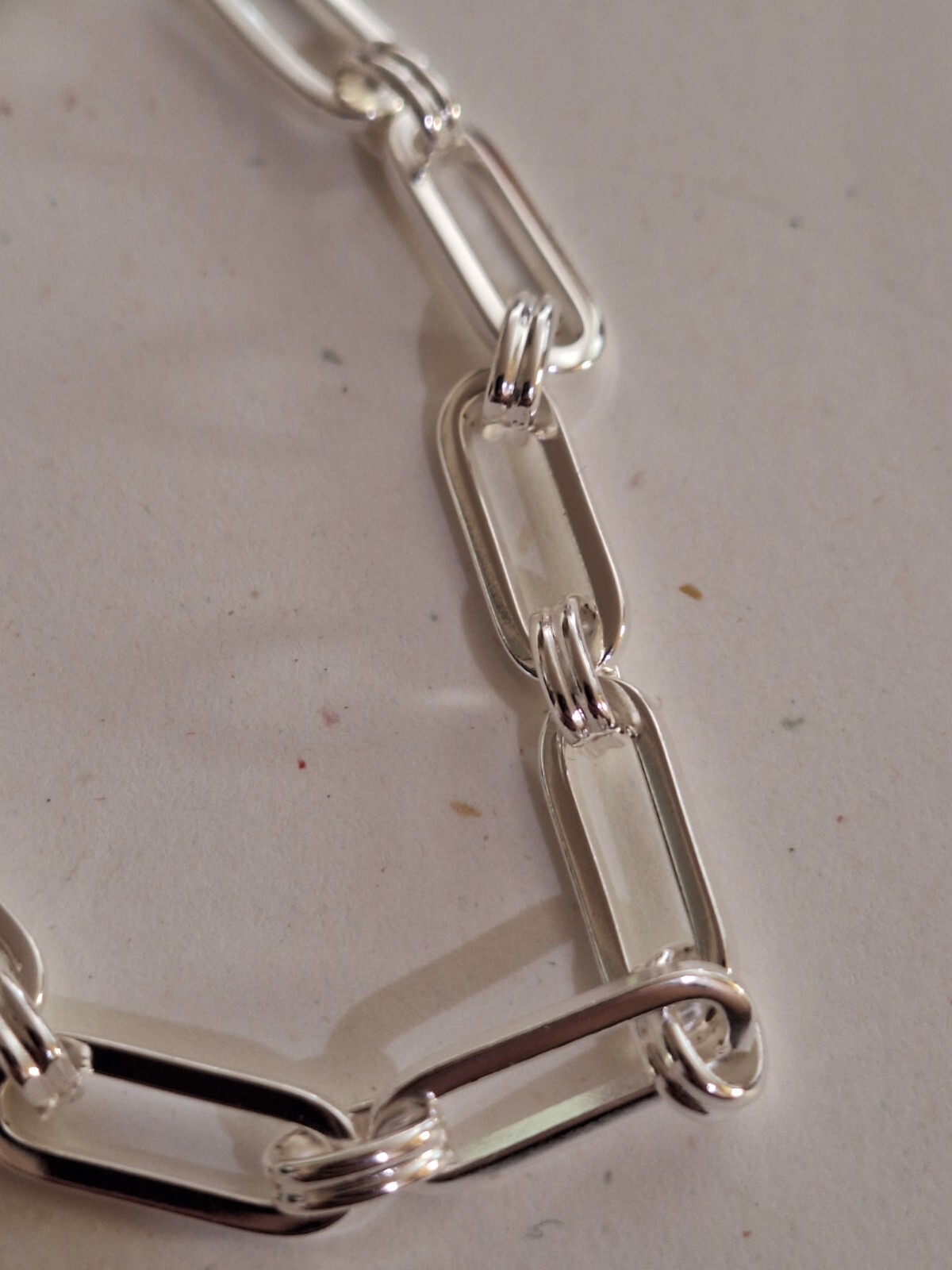 Silver plated circle oblong link bracelet 7inch plus 1 inch bracelet (new)