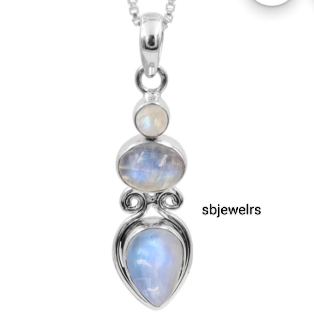 Pretty Moonstone Gemstone 925 Sterling Silver Handmade Pandant Wedding Gift E-10