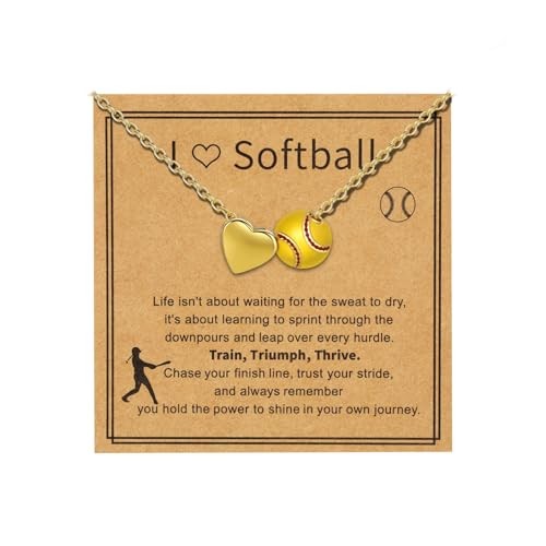 I Love Soccer/Football/Softball/Volleyball Necklace for Women – softball