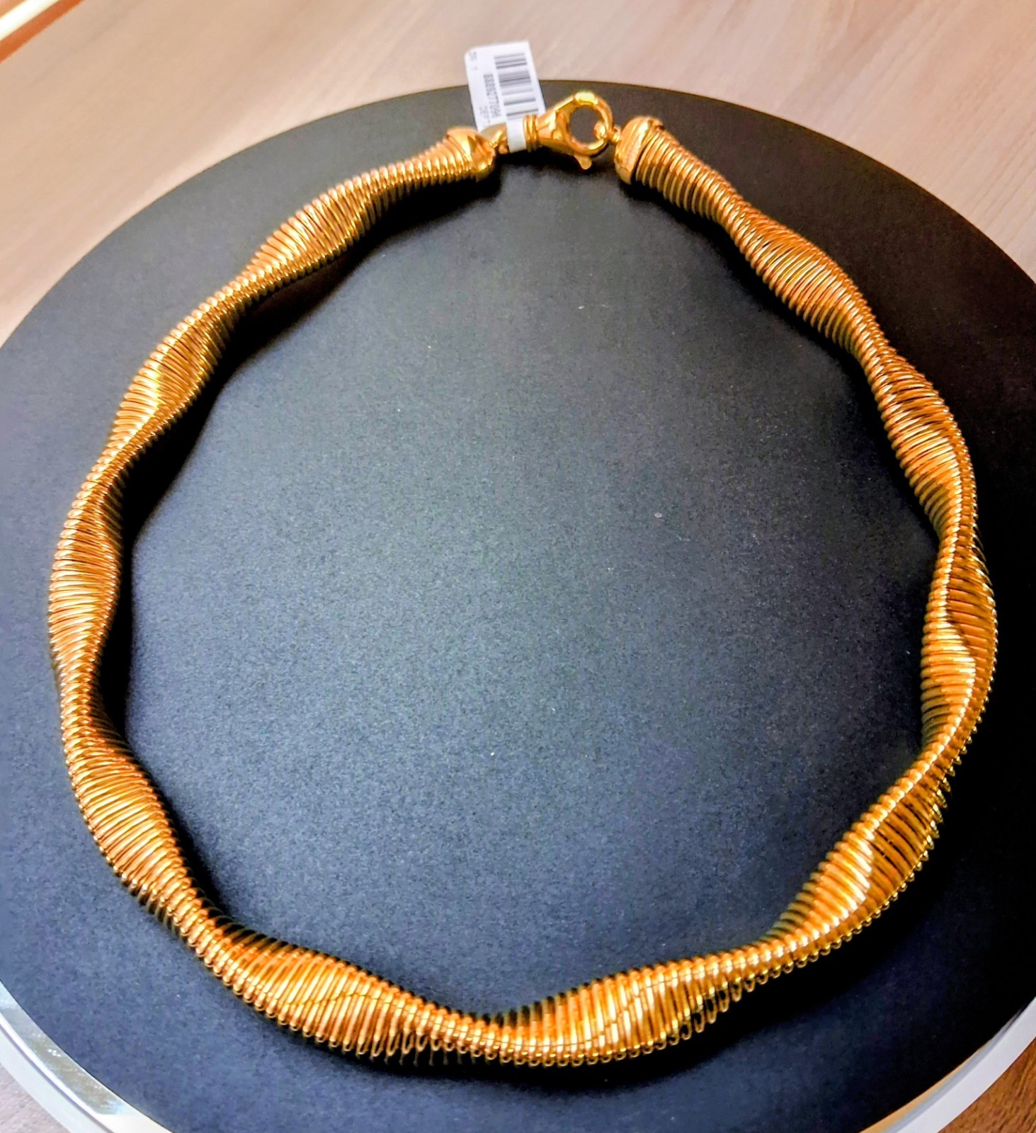 Bellezza 17in 1/4 Gold Plated Bronze Twisted Tubogas Necklace New Free Shipping