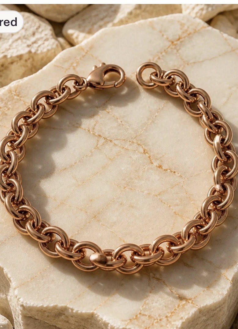 Solid copper bracelet CB557G – 3/8″ wide. Available in 8 to 11 inch lengths.