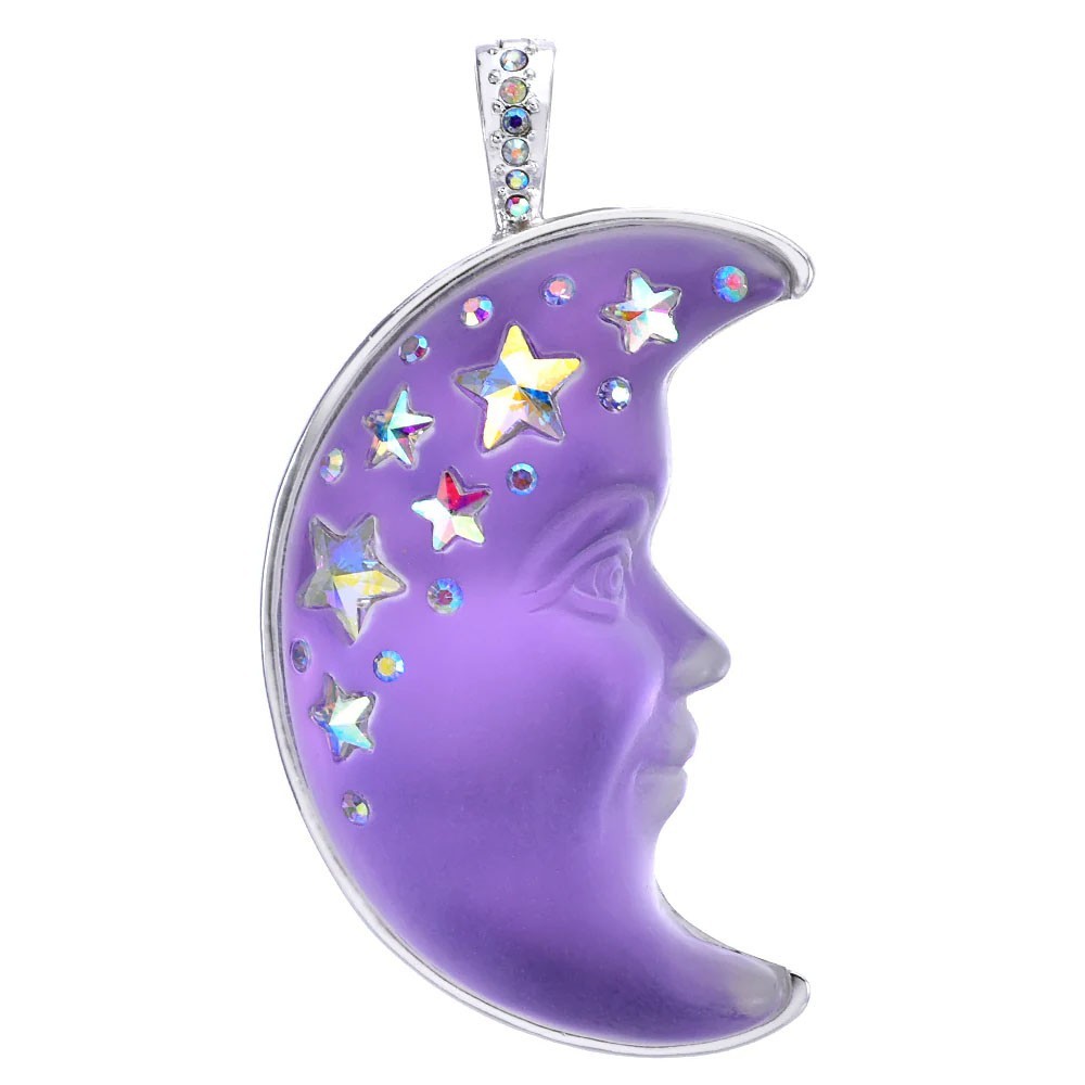 Kirks Folly Venus Mystic Seaview Moon Shadow 50mm Foldover Pendant silvertone