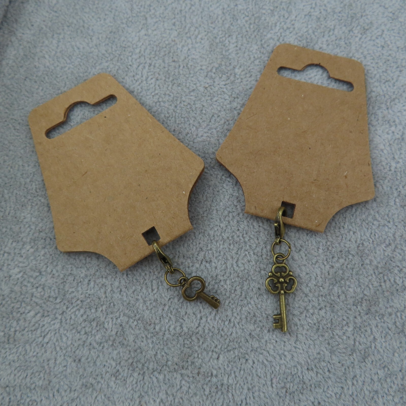KEY Charms Zipper Pull Keychain Add On Clip Antique Bronze Tone Steampunk Set 2