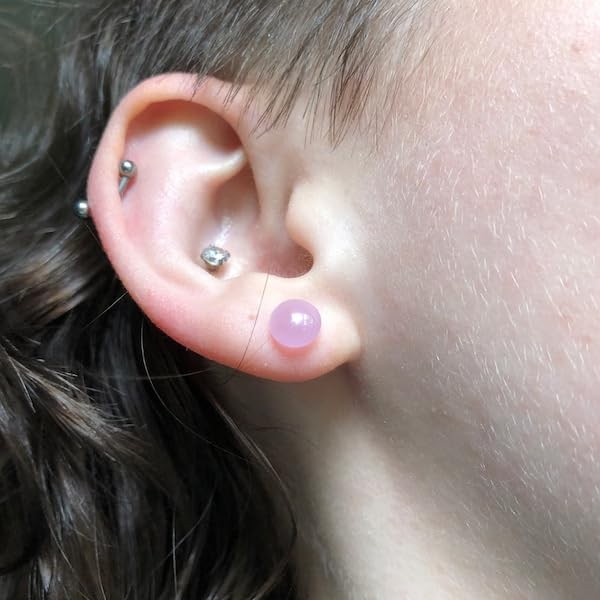 Glass Ear Stretching Kit 0.5mm Increment Gauges 16G – 1.2mm-4mm (16g-6g) Pink