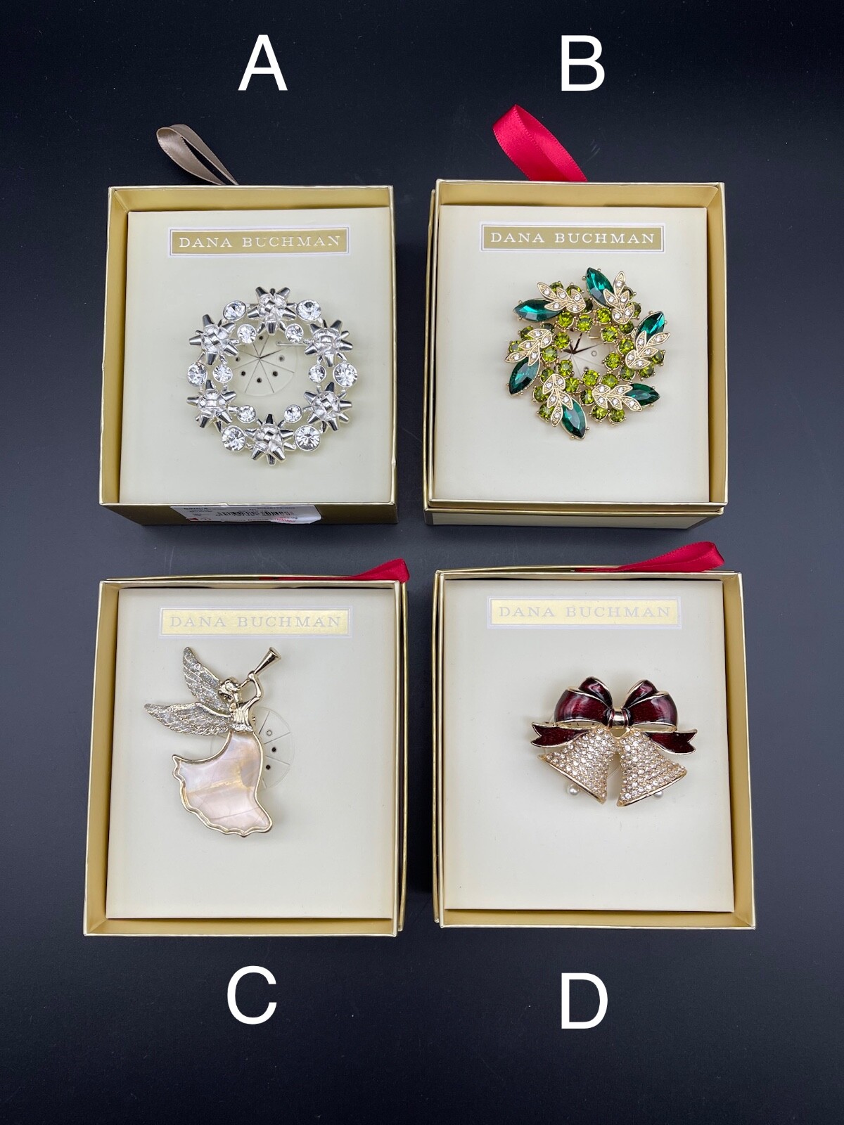 NIB Dana Buchman Christmas Holiday Pins Brooches – Your Choice Buy More & Save