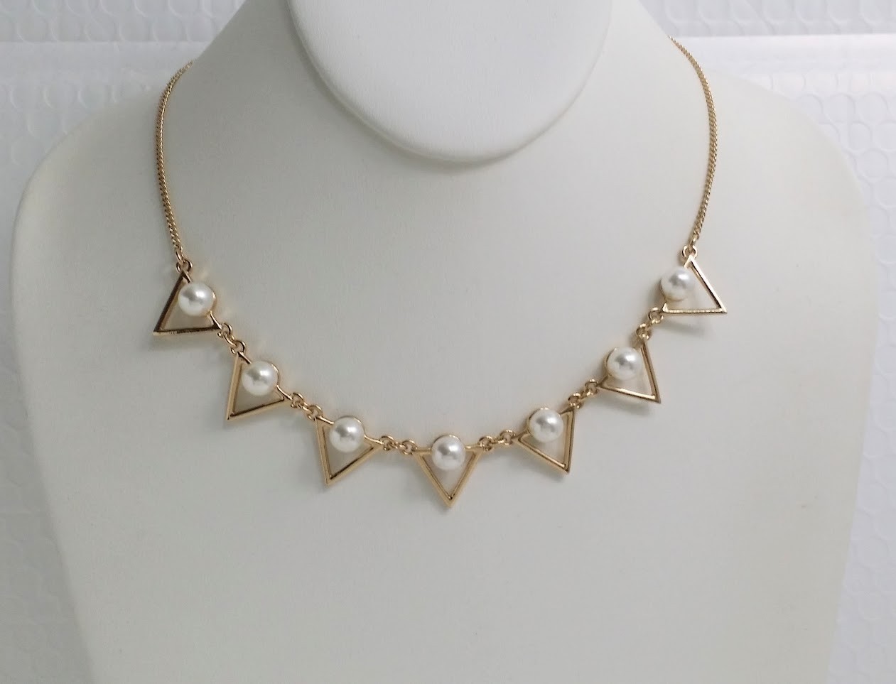 Signed LOFT Gold Tone Simulated Pearl Necklace
