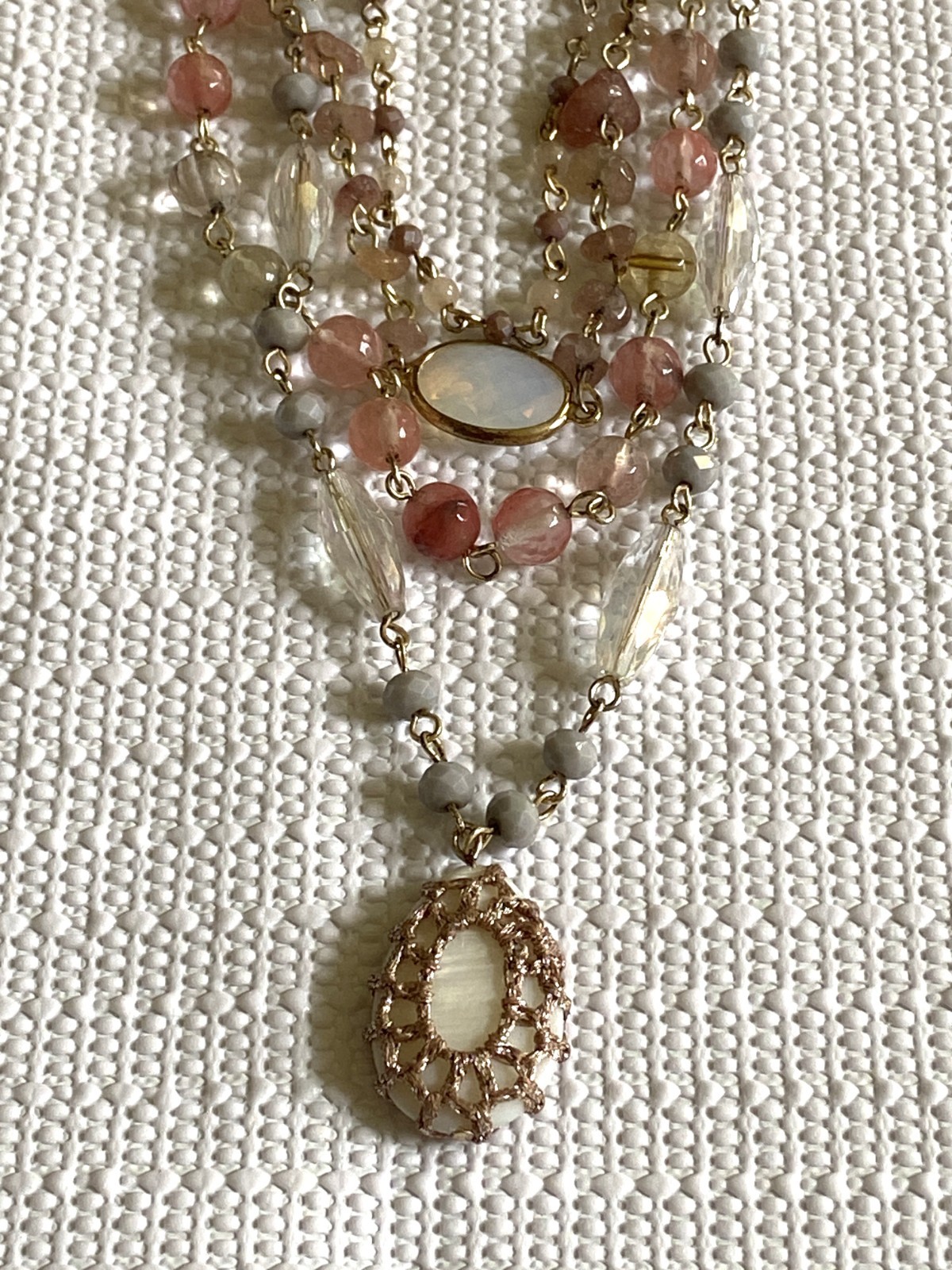 Layered Multi-Chain Beaded Necklace