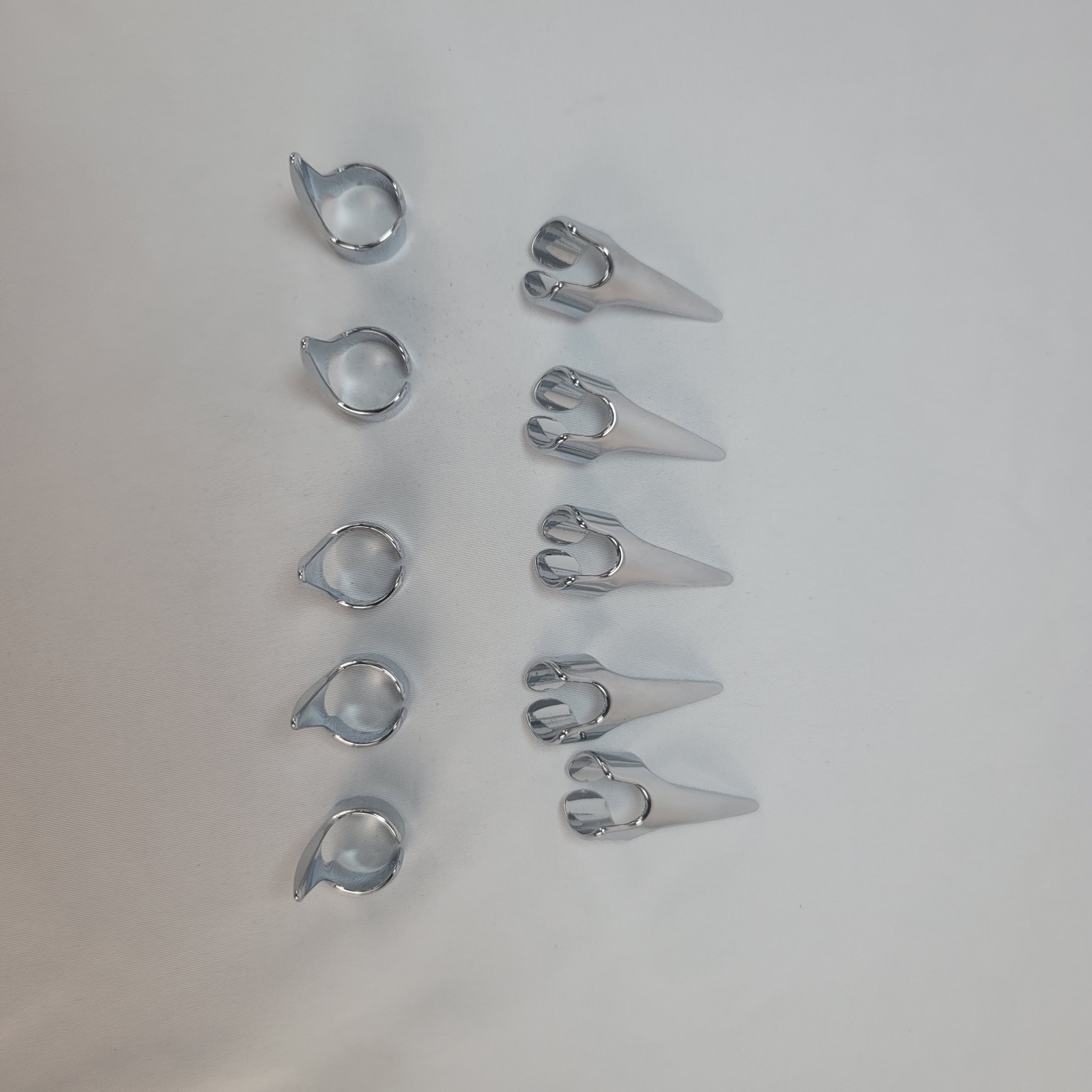 10pc Stainless Steel Claw Rings Gothic Witch Vampire Cosplay Nail Set