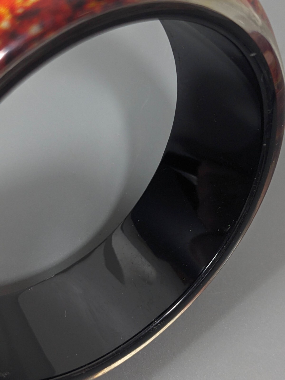 Retro Bold Statement Bracelet Brown Black Clear Acrylic Chunky 9 in