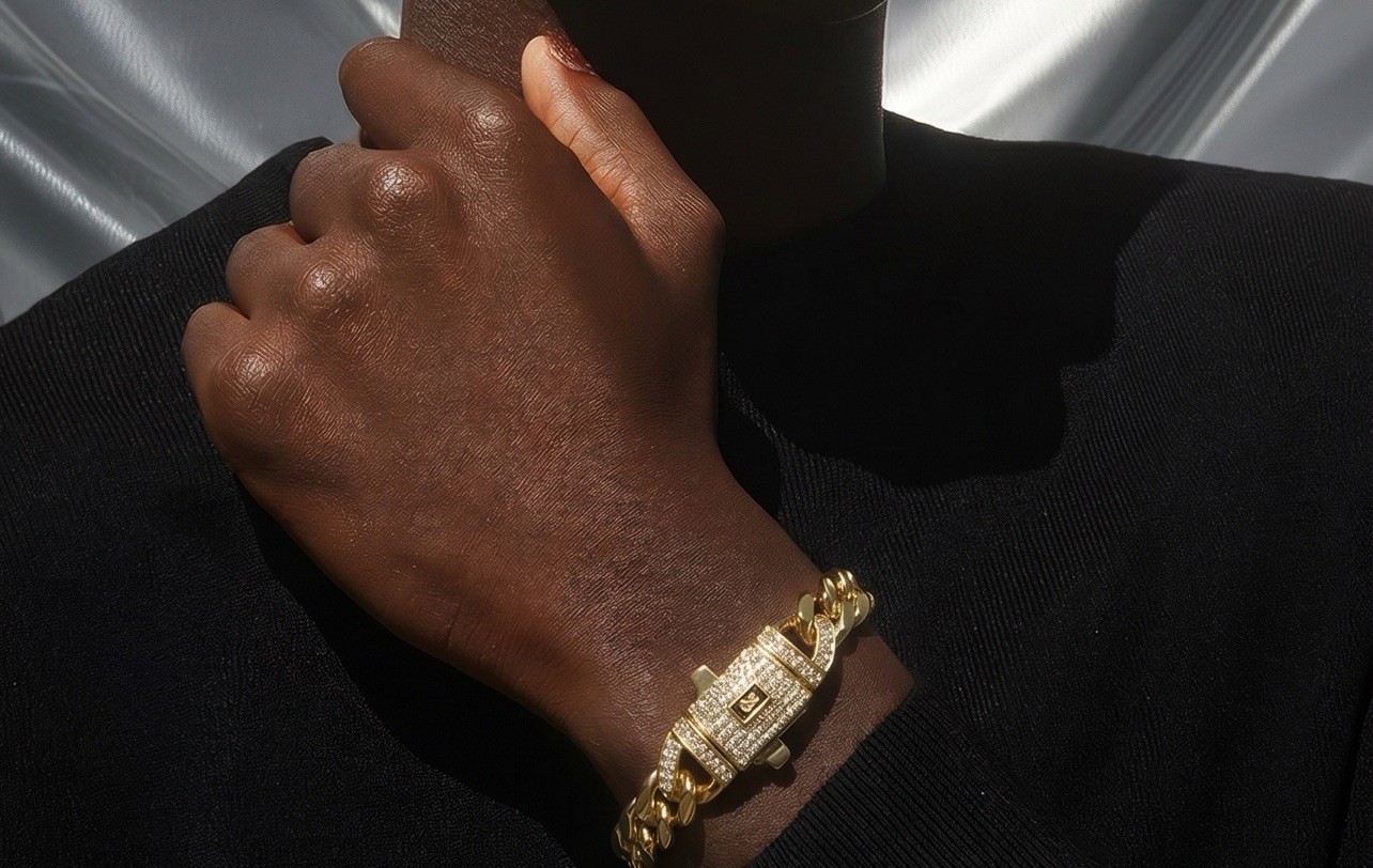 New 6mm 7″ Monaco Miami Cuban Link Bracelet Gold Tone Stainless Steel Iced Clasp