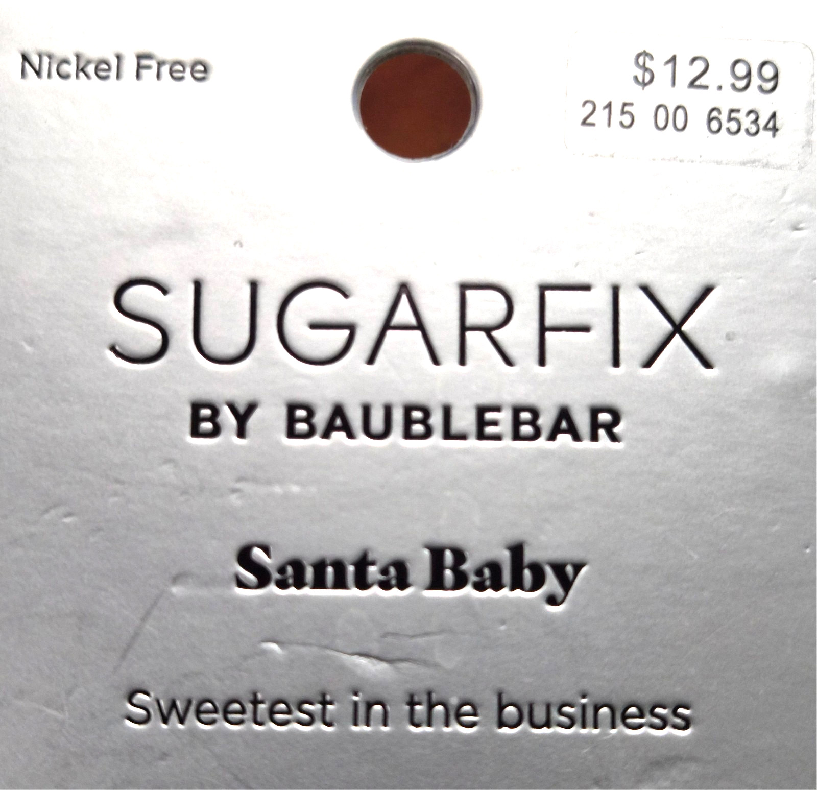 Estate Signed SUGARFIX Baublebar ” Santa Baby Holiday Christmas Pierced Earrings
