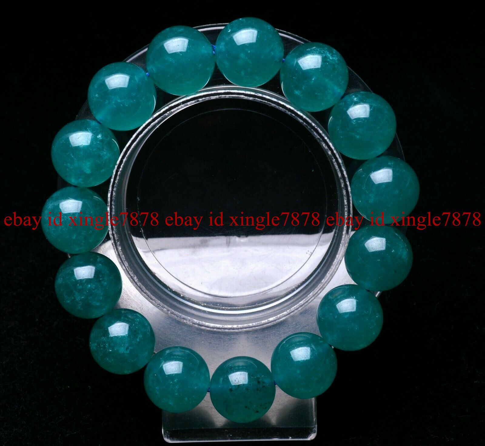 14mm Natural ice Amazonite Mozambique Gemstone Polished Beads Bracelet