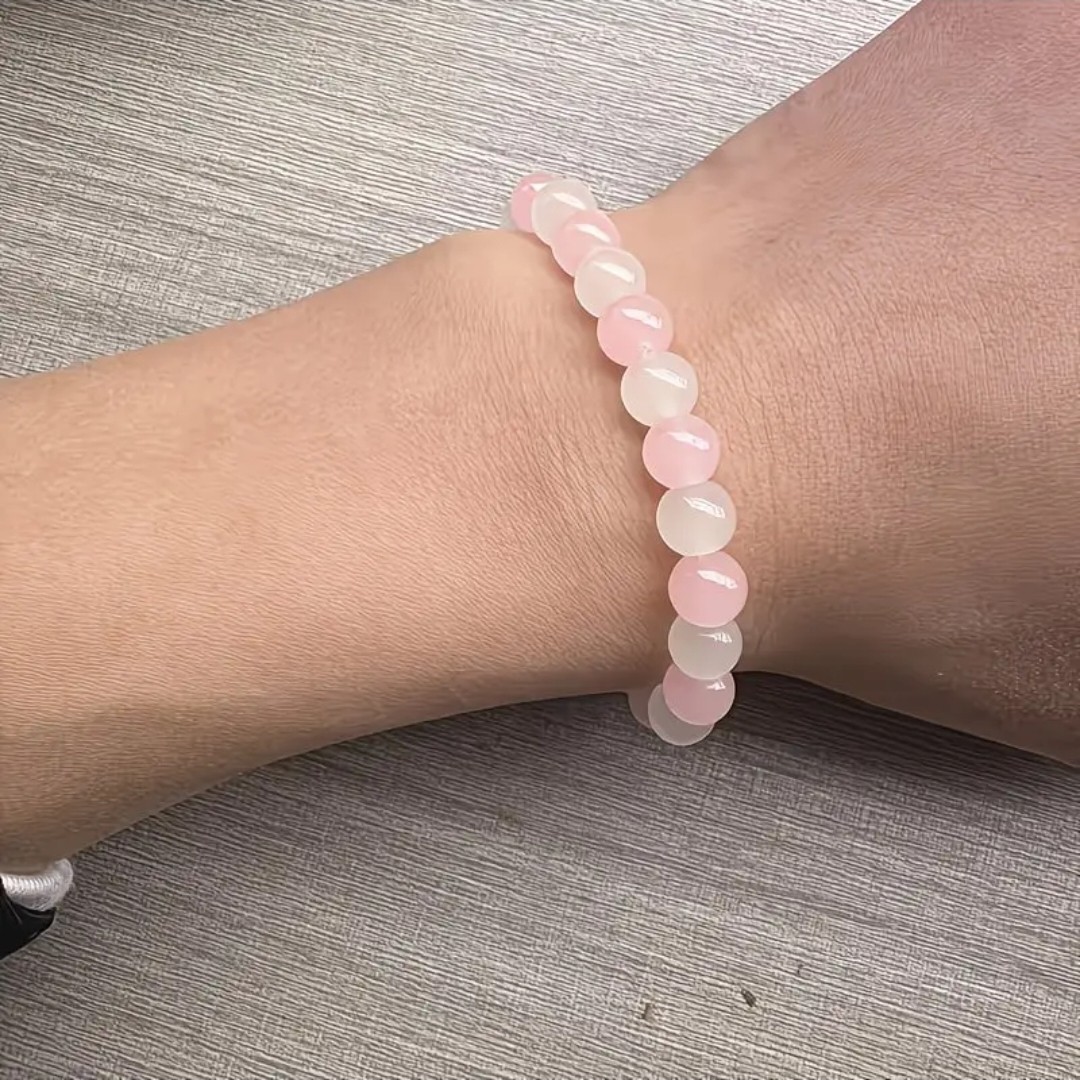 6PCS Natural Stone Bead Bracelet Set Love Luck Anxiety Stress Relief Gift 8mm