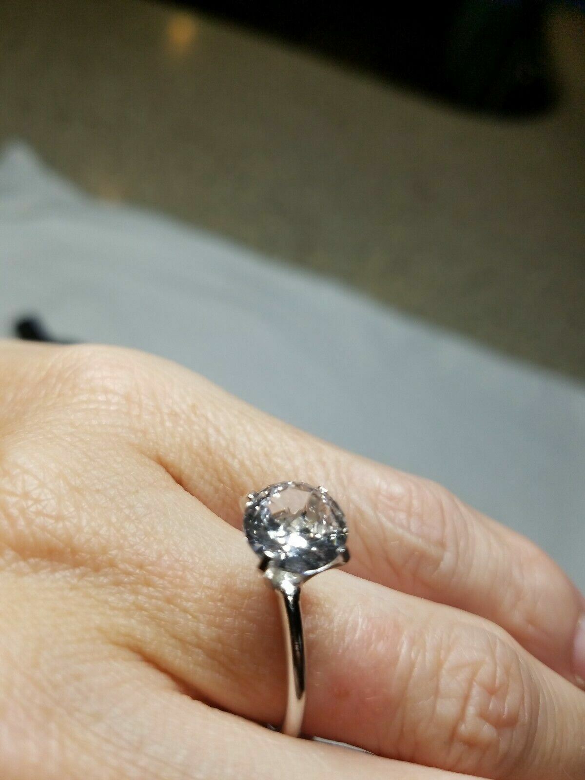 2.00ct CZ White Zirconia Solitaire Sterling Silver Ring Sz 8