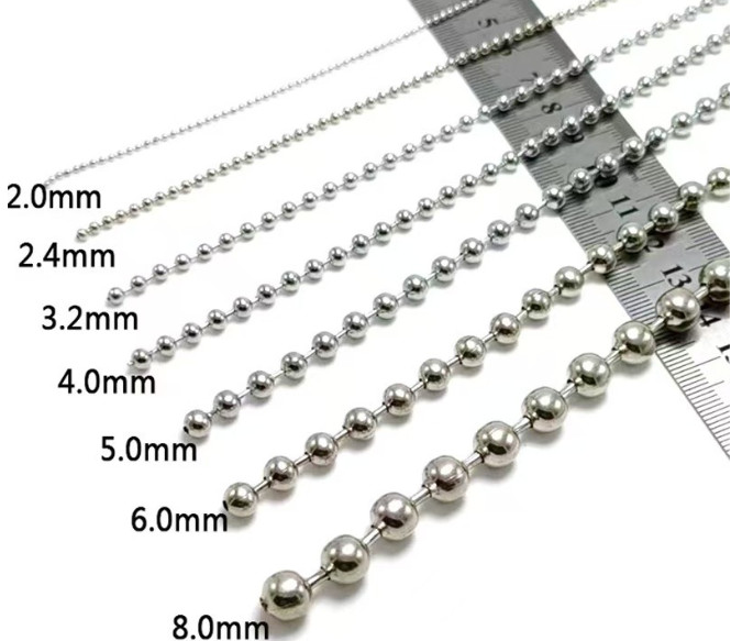 USA Stock 1/2/3/4/5MM Stainless Steel Ball Chain Bead Link Bracelet 7-10″