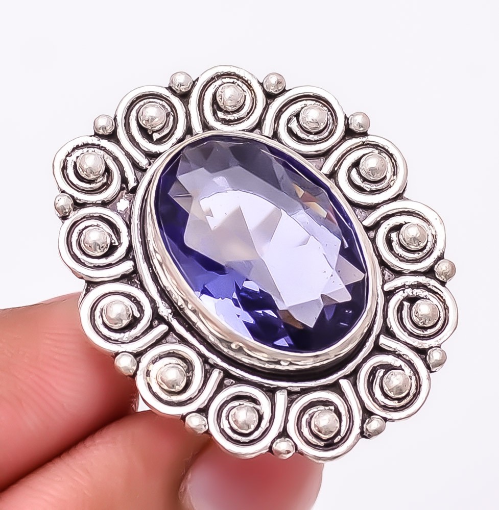 African Amethyst Gemstone 925 Silver Plated Jewelry Ring s.7 S2659