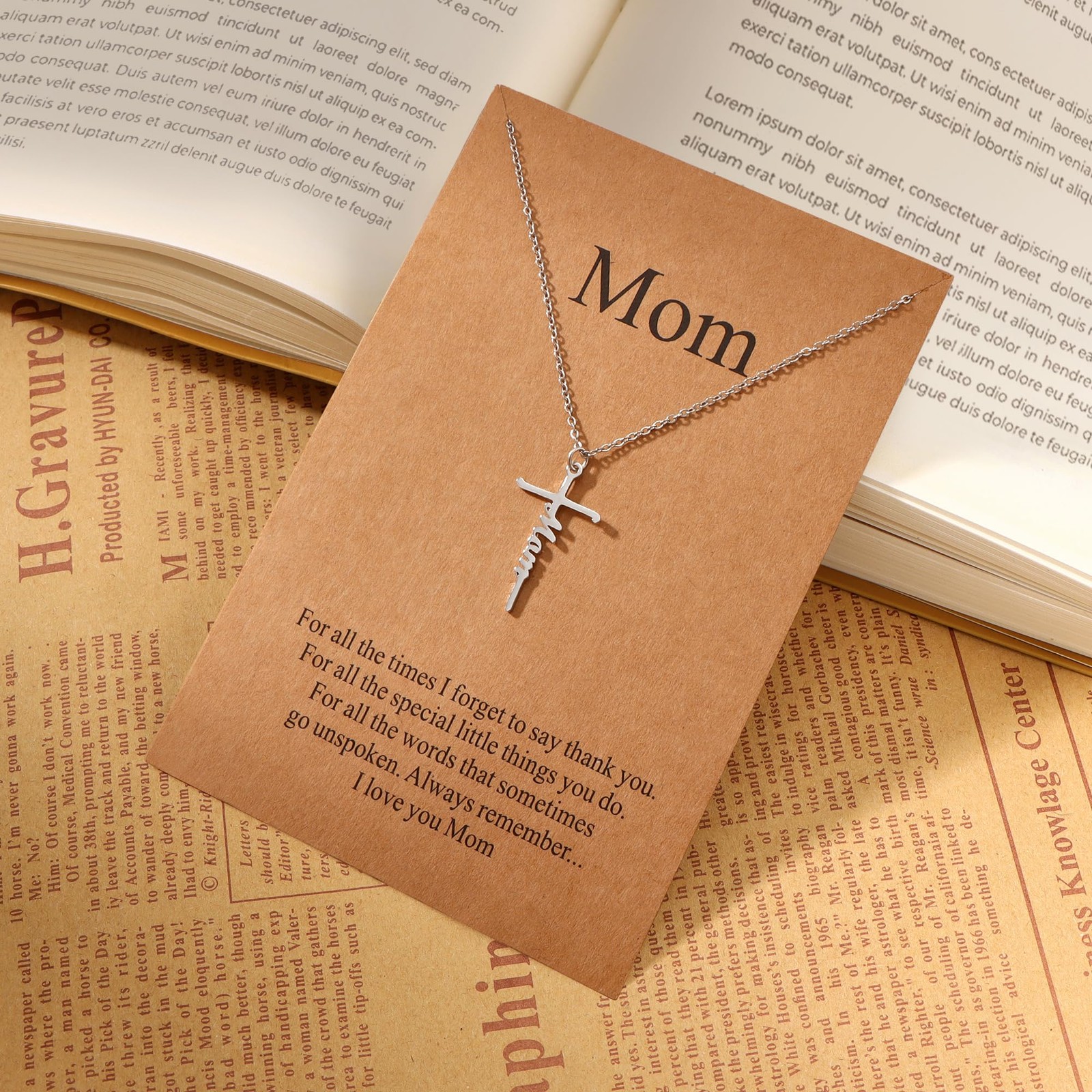 Mom Cross Necklace for Women Birthday Gifts for Mom, Religious Christian Jew…