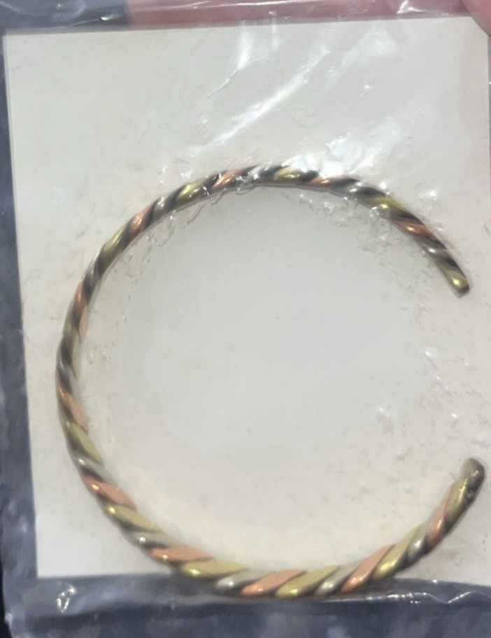 Triloka Adjustable Copper Multi color-Metal Cuff Bracelet Arthritis Pain Relief