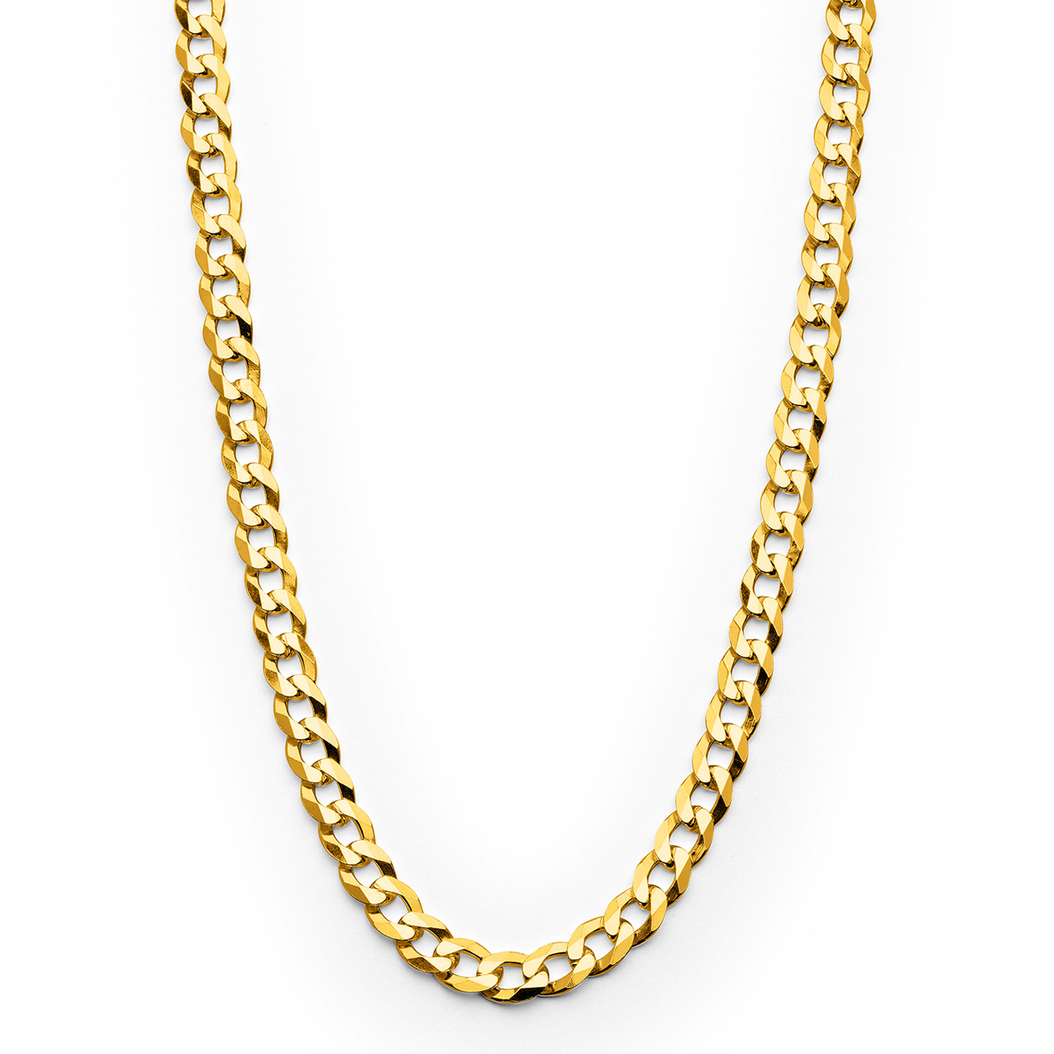 14K Gold over Sterling Silver Italian Curb Chain 4MM 16″ 18″ 20″ 22″ 24″ 30″