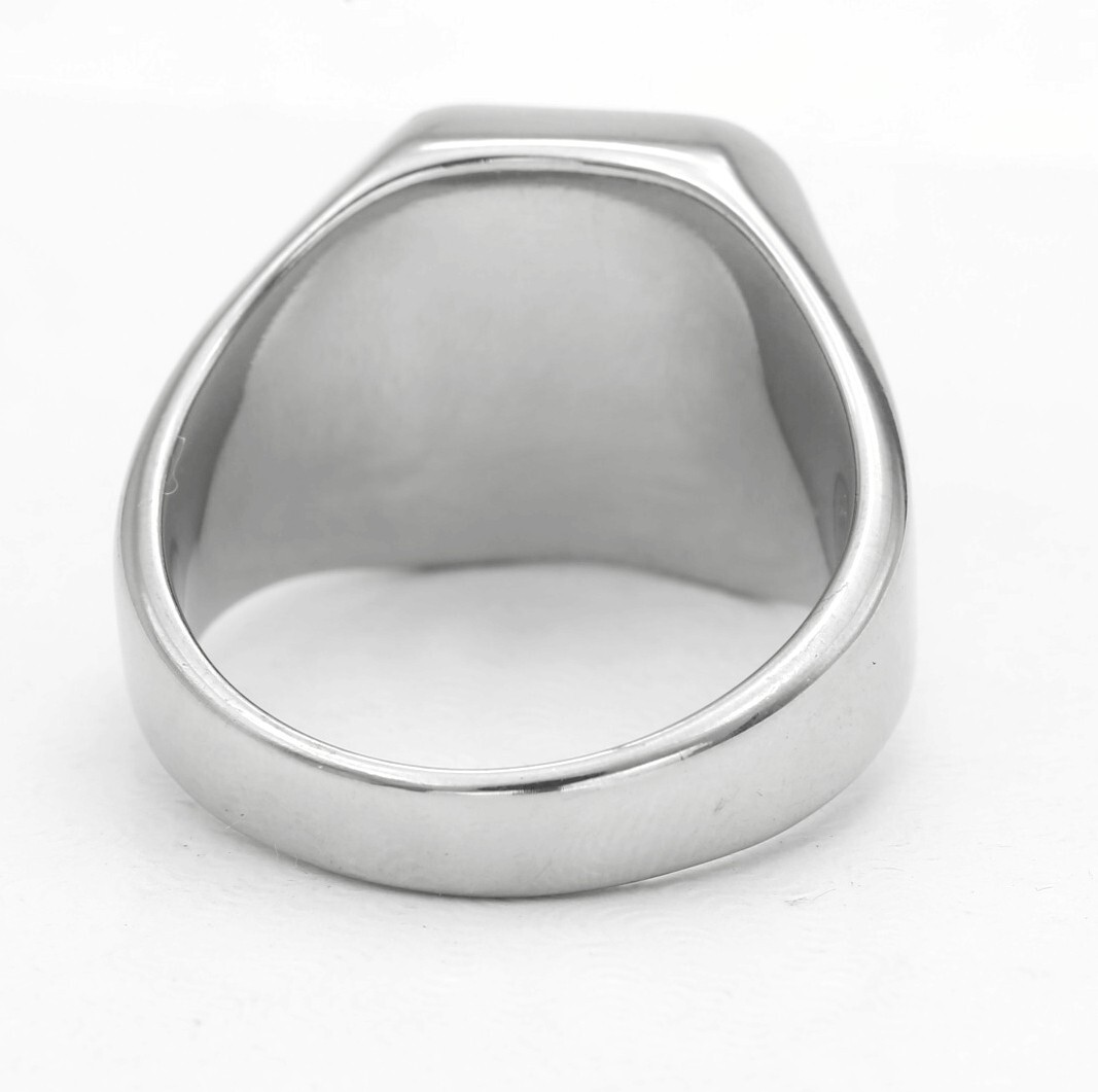 DG Men’s Stainless Steel Silver,Onyx Black Smooth,High Polish Ring,7-13 BOX