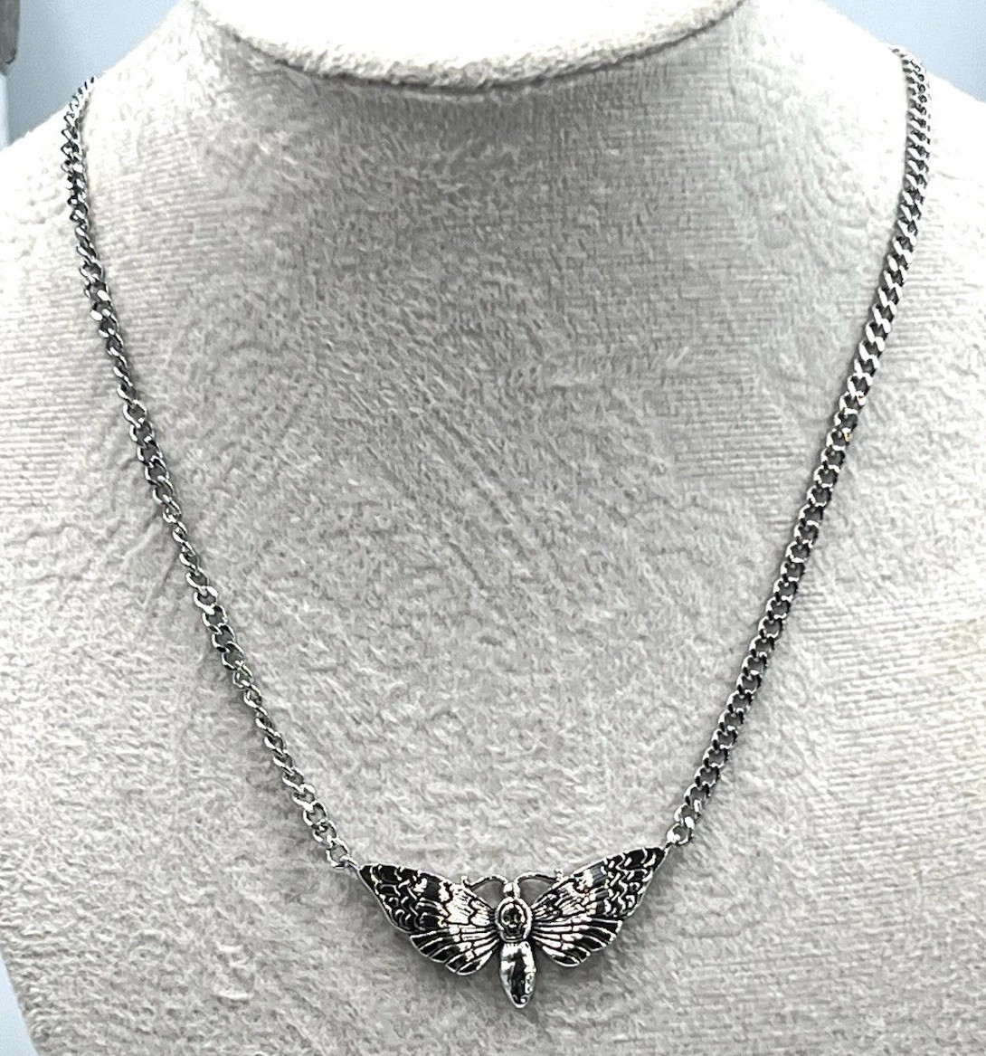 Spooky Gothic Butterfly Moth Creature Necklace