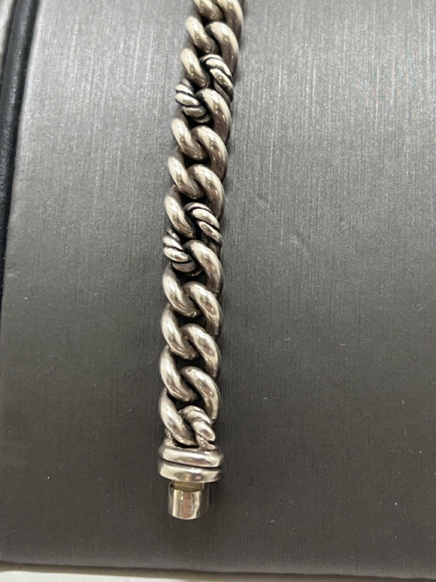 DAVID YURMAN CHAIN ID BRACELET, SILVER WITH DIAMOND CHIPS (G69006831)