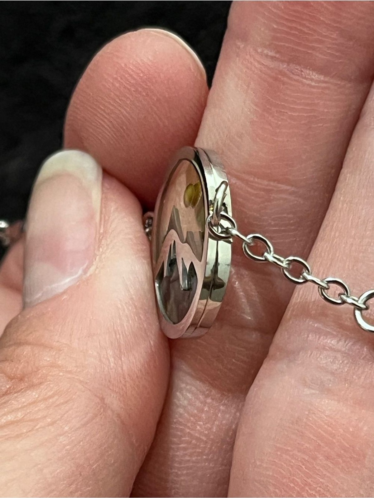 Stainless Steel Mountain Abalone Shell Mustard Seed Faith Bracelet Cross 9″